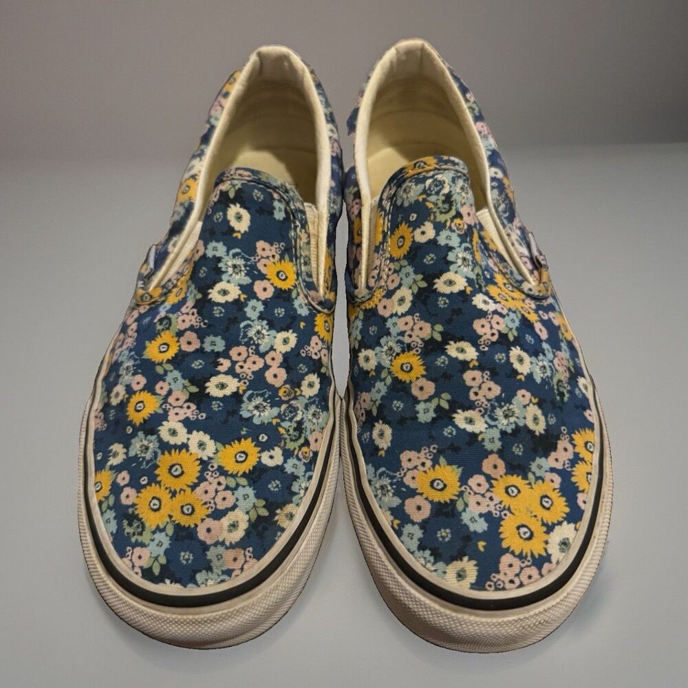 EUC Vans Classic Slip-On "Floral / True Navy" W8.5 M7